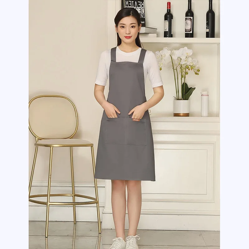 New EU Style Cute Fashion Kitchen Apron Beauty Salon Coffee Shop Attendant Work Apron Kitchen Accessories Custom Logo Wholesale