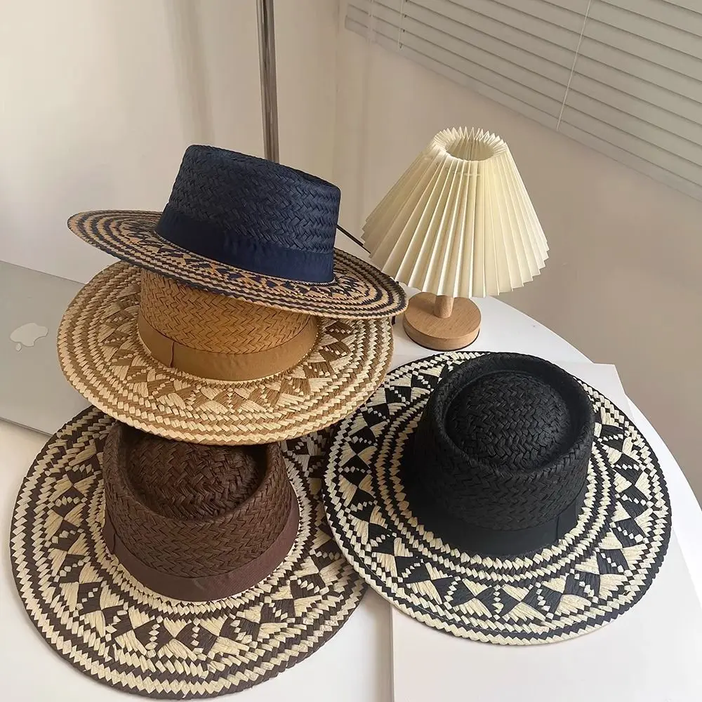 

Retro Wide Brim Straw Cowboy Hat Classic Straw Fishing Hat Vintage Panama Hat for Women & Men