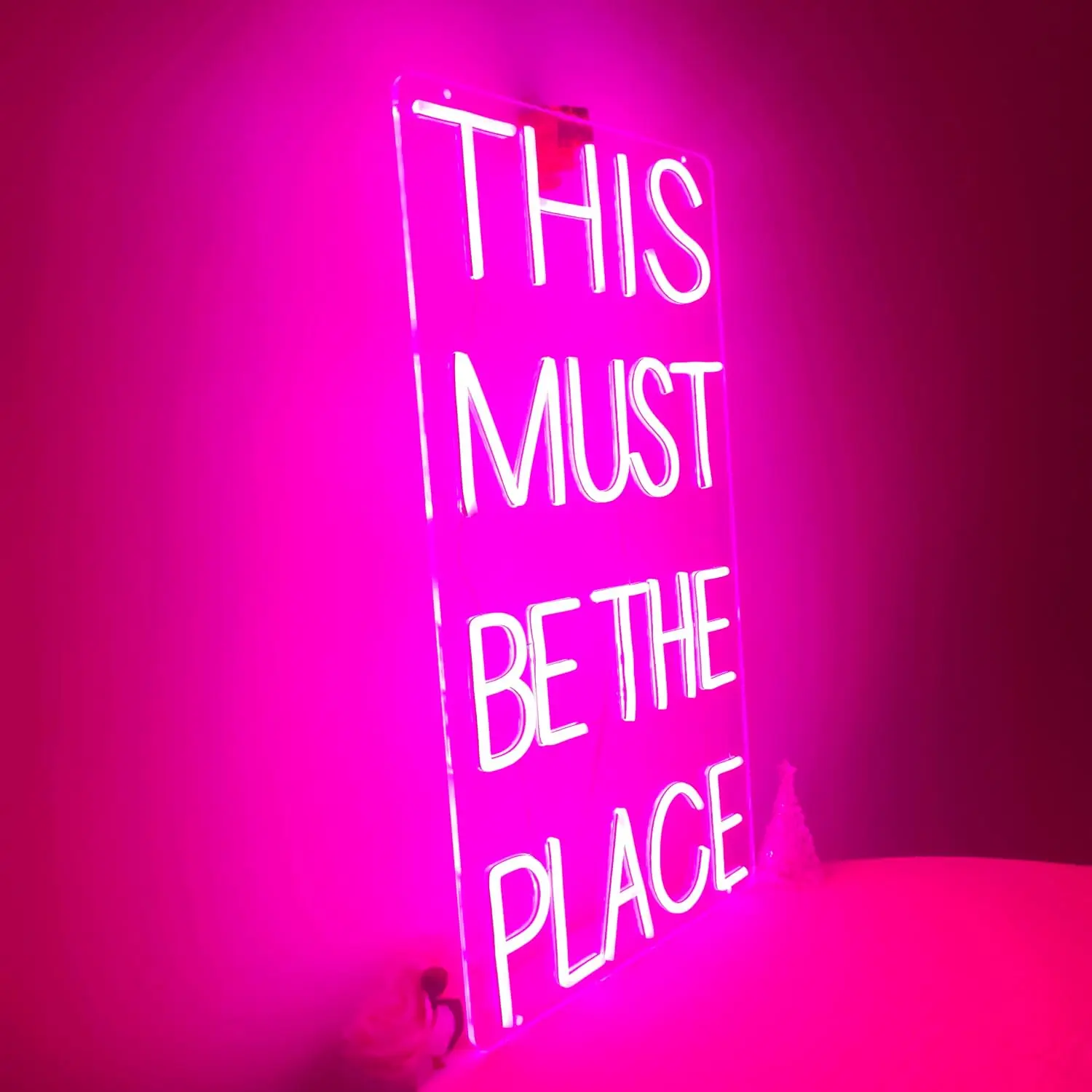 LED Neon Sign This Must Be The Place Neon Light for Gaming Room Bedroom Bar Christmas Party Home Decor Xmas Gift USB Powered view 6