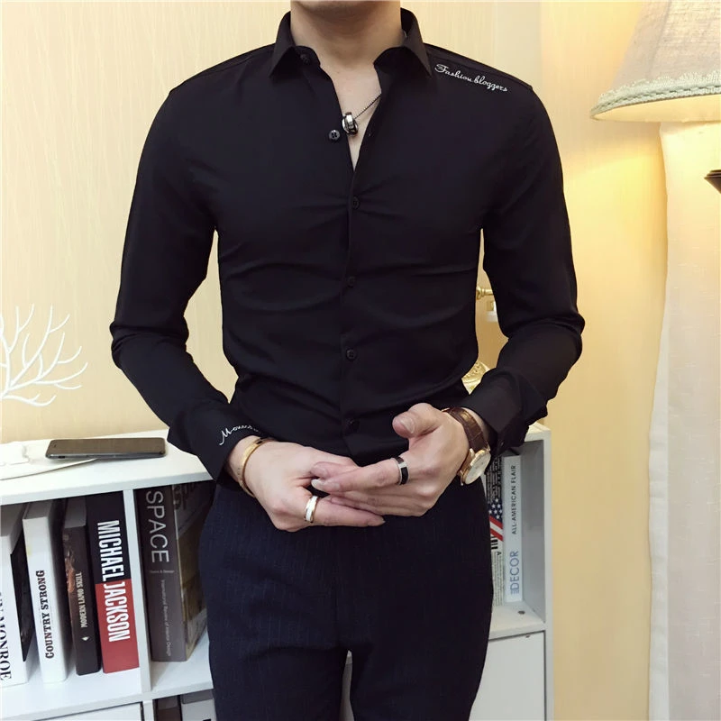 

Shirts and Blouses for Men Business Man Tops Long Sleeve Aesthetic Original with Collar Sleeves Luxury Asia Silk Cotton Clothing