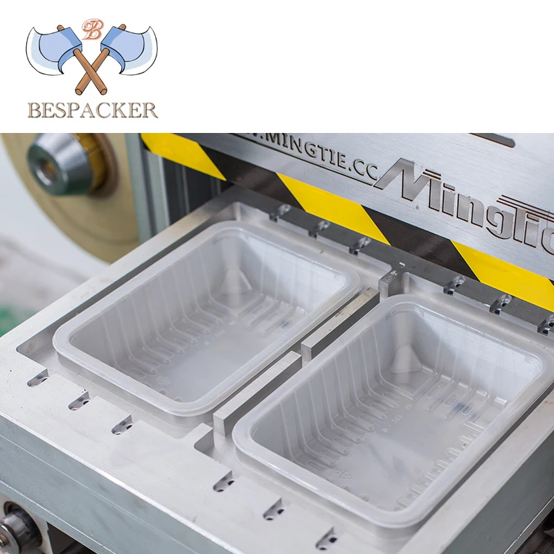 Bespacker XBG-100 Fully Automatic High Speed Food Plastic Tray Box Cup Sealing Machine