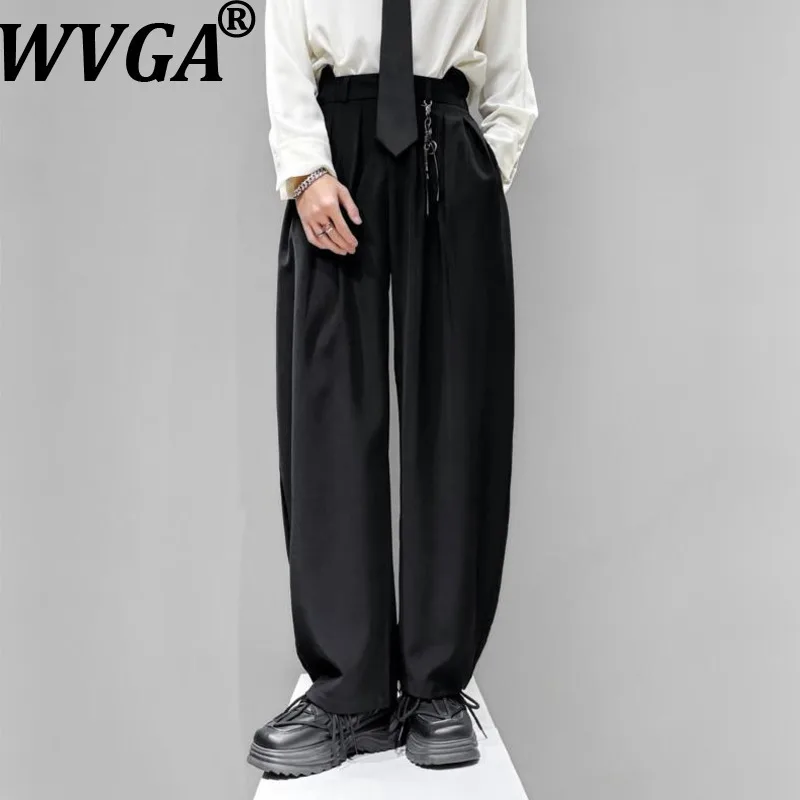 

WVGA весна осень новый мужской прилив элитная простая драпированная уличная одежда модный нишевый шикарный повседневный прямой свободный костюм брюки Ins W14009