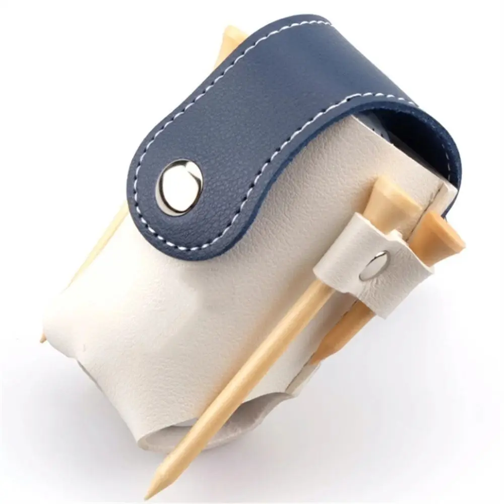Mini Golf Ball Waist Bag PU Leather Waterproof Golf Belt Bag with Golf Tee Clip 2 Balls Golf Ball Container Outdoor Activities