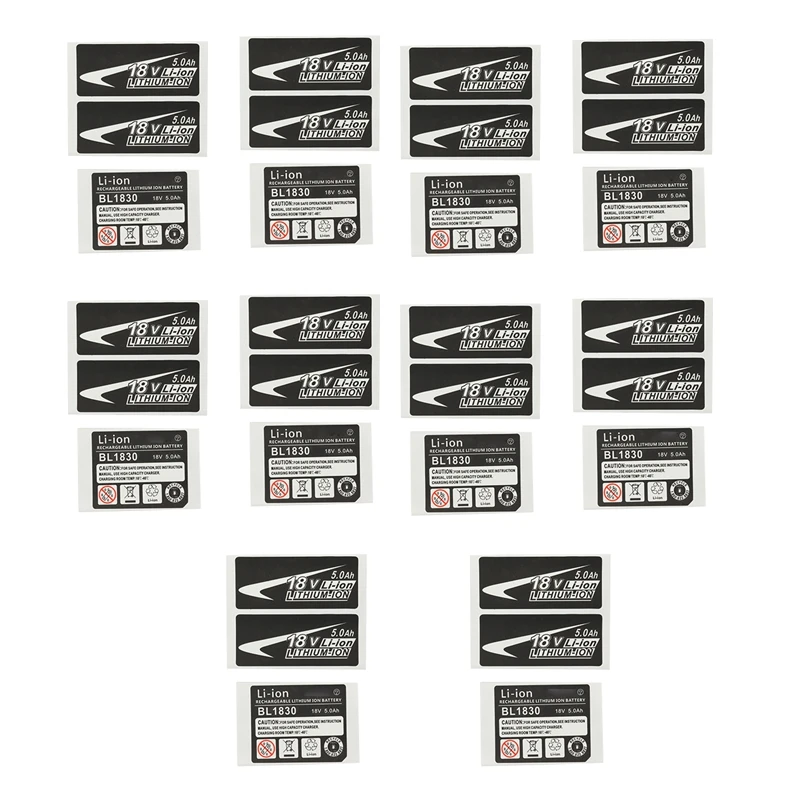 10 Sets Of BL1830 Label Lithium Ion Battery 18V Sticker Label Suitable For Makita 18V Battery Logo