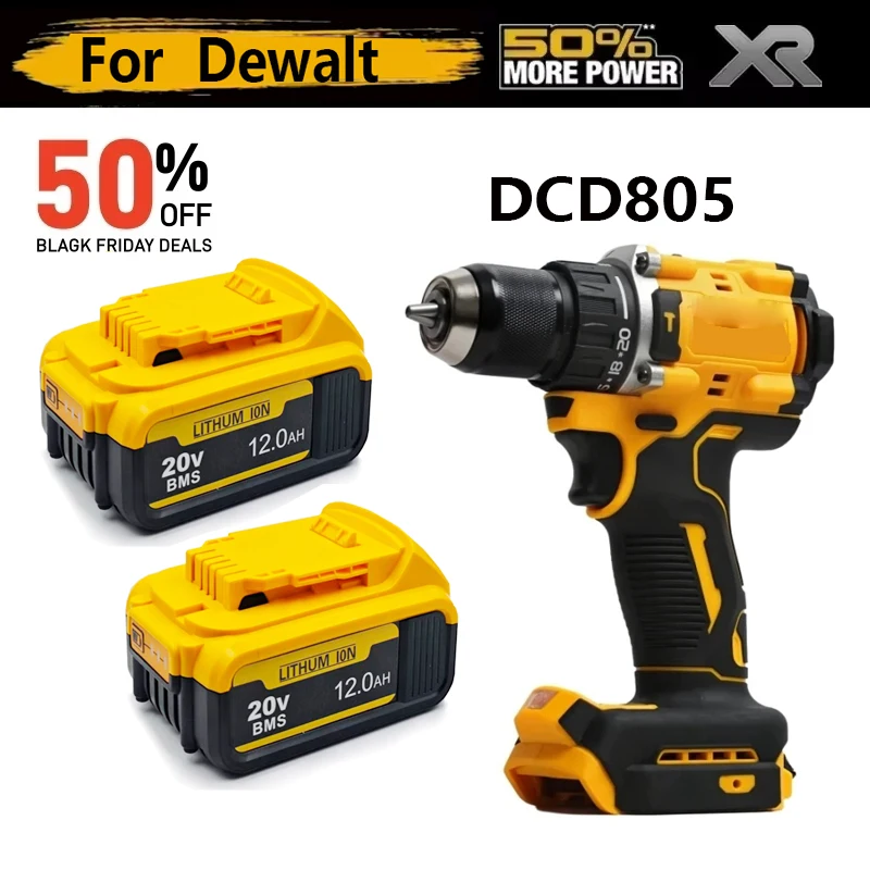 Original 20V Lithium Battery DCB200 DCB206 for DEWALT DCD805 20V Power Tools Brushless Impact Drill  Multi-Function Hand Drill