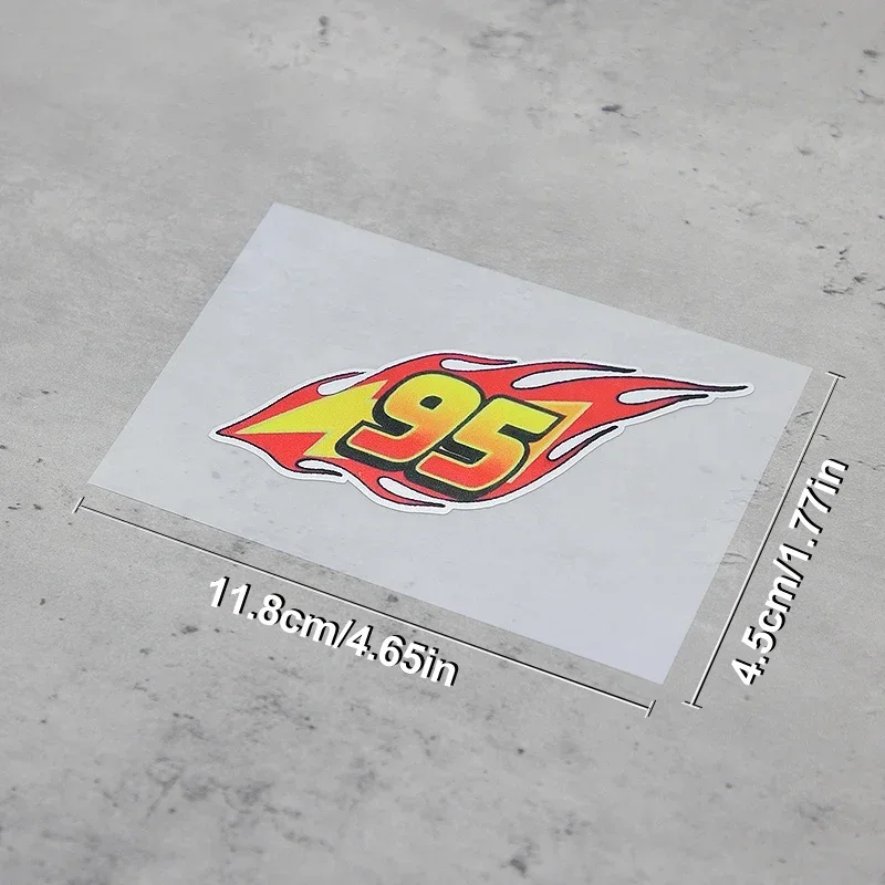 1 шт. "95" наклейка с пламенем для мотоцикла, автомобиля, гоночного стиля, украшение, крутая наклейка, аксессуар