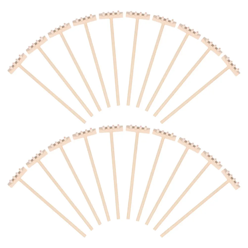 20 stuks Mini Harken Set Bamboe Zandbak Gereedschap Voor Zen Garden Decor Kinderen Tuinieren Accessoires Tafelblad Meditatie Miniatuur