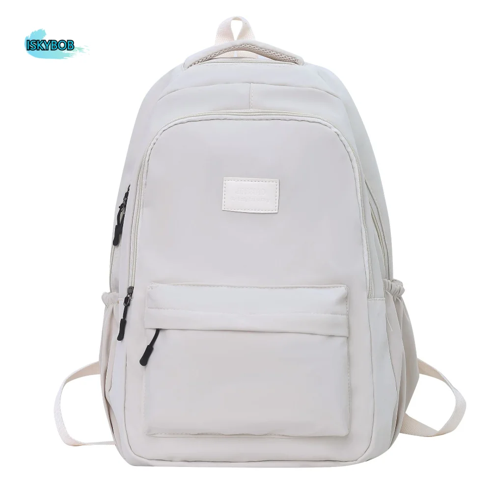 Durable Solid Color Laptop School Bag Oxford Simple Large Capacity Backpack Daypack Waterproof College Backpack Travel
