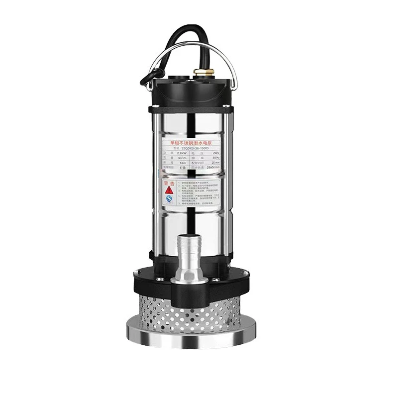 

steel household 220V corrosion-resistant and anti-rust submersible pump high lift large flow agricultural seawater sewage pump