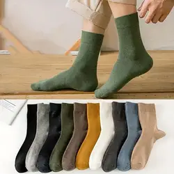 95% Combed Cotton Socks Men Business Dress Long Socks Soft Breathable Spring Summer Colorful Sock For Man 5Pairs/Lot