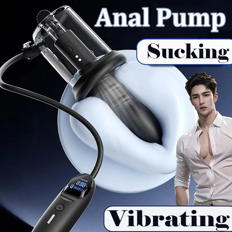 Electric Pump Vacuum Sucking Vibration For Men Massage Prostate Stimulator Anal Pump Male Anal Sex Toy Tool Vibrating Butt Plug