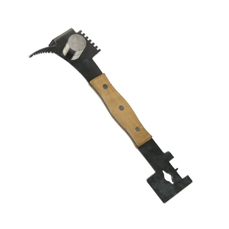 

A06T-Multi-Purpose Hive Tool with Wooden Grip Hive ,Bee Hive Tool Frame Lifter Uncapping Knife Beekeeping