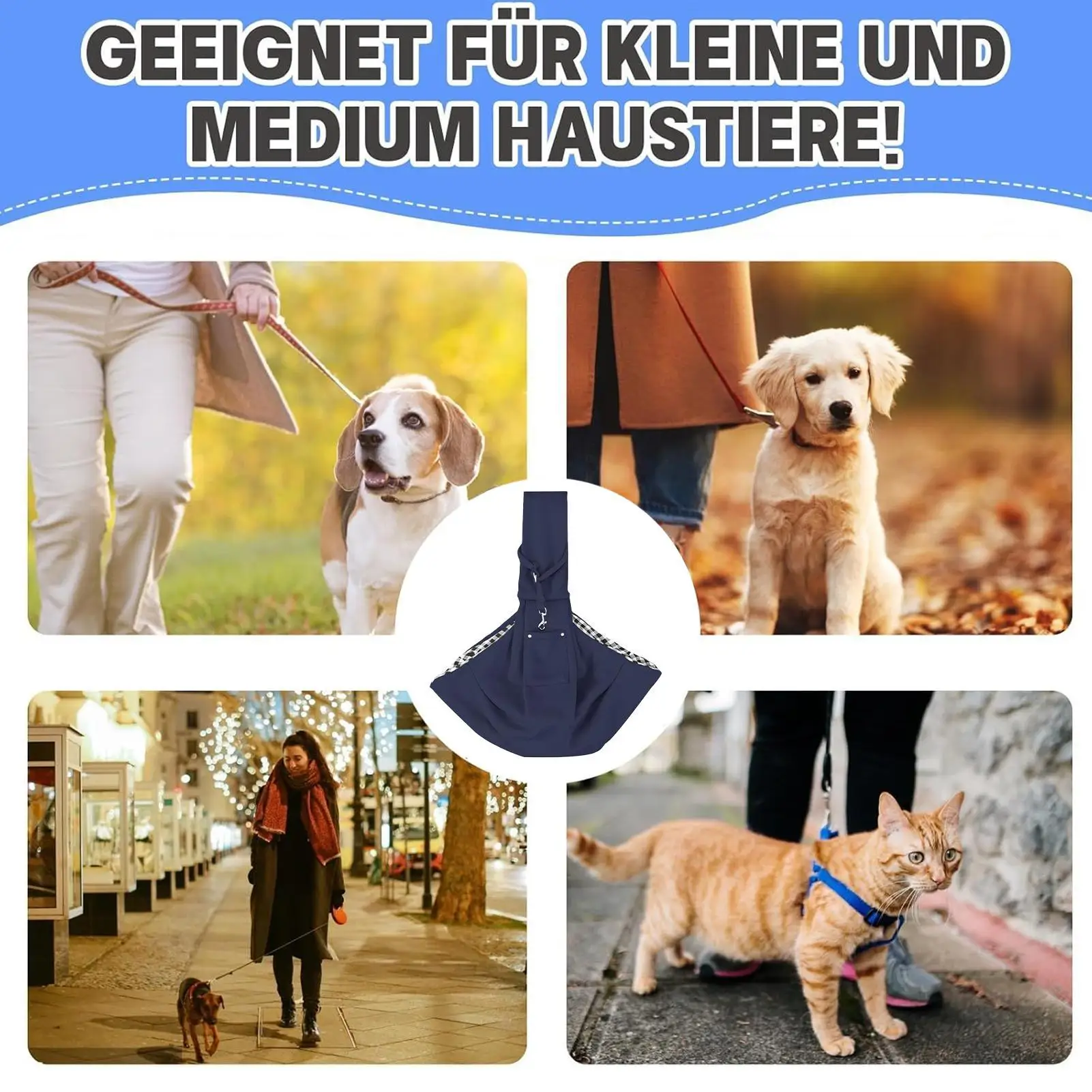 

Сумка-слинг для собак, регулируемая сумка для переноски домашних животных, переноска для домашних животных без рук для путешествий, для маленького и среднего котенка, щенка, путешествия на открытом воздухе