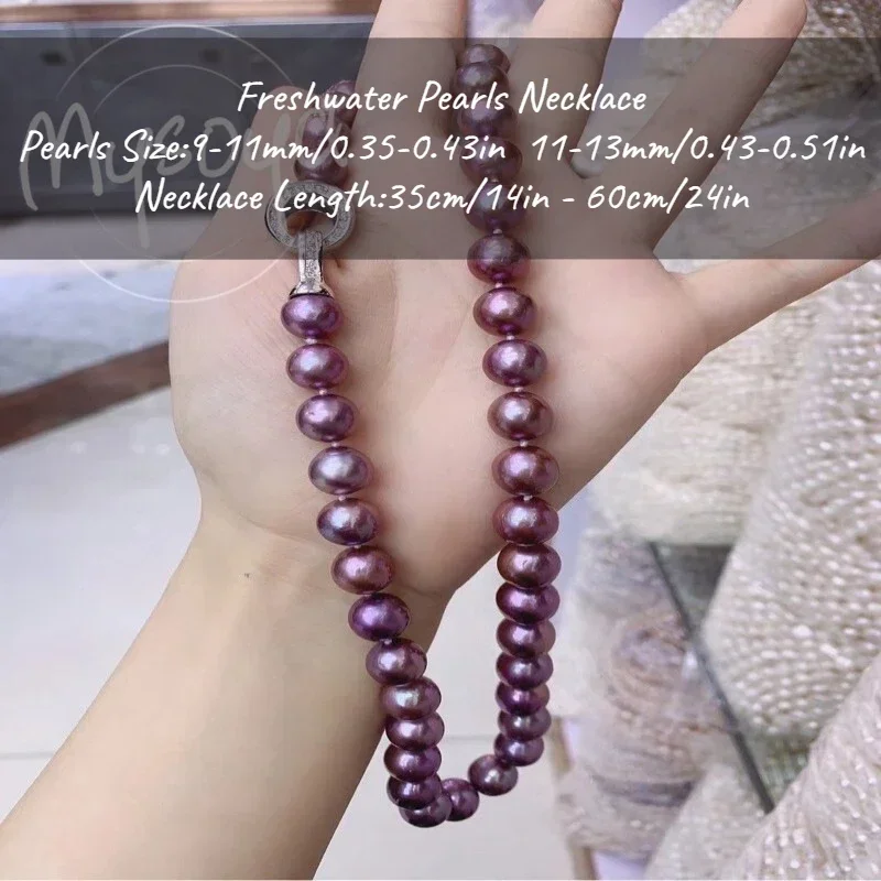 

MYSOYA Purple Edison Freshwater Pearl Necklace 9-11mm/11-13mm With Gift Box For Her/Him Birthday/Wedding/Christmas/New Year Gift