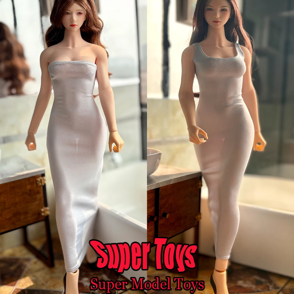 

В наличии 2 стиля, масштаб 1/6, женская одежда солдата, ледяной шелк, ультратонкое тонкое эластичное платье, подходит для 12-дюймовой экшн-фигурки, модель куклы