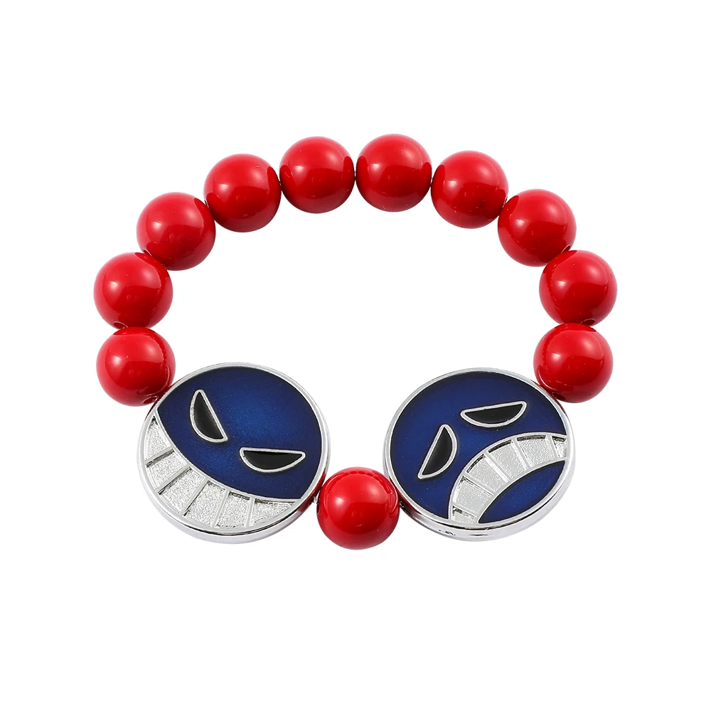 Anime-Armband mit roten Perlen, Portgas D Ace, Modeschmuck-Accessoires, Cosplay-Partygeschenke