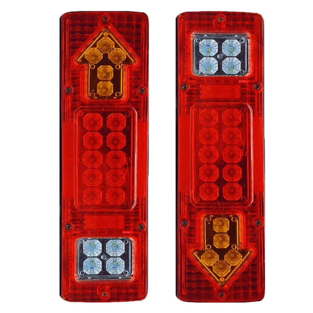 

Universal Fit For 12-24V Car LED Tail Light Red Lens Rear Bumper Reflector Lights with Unique Arrow Design