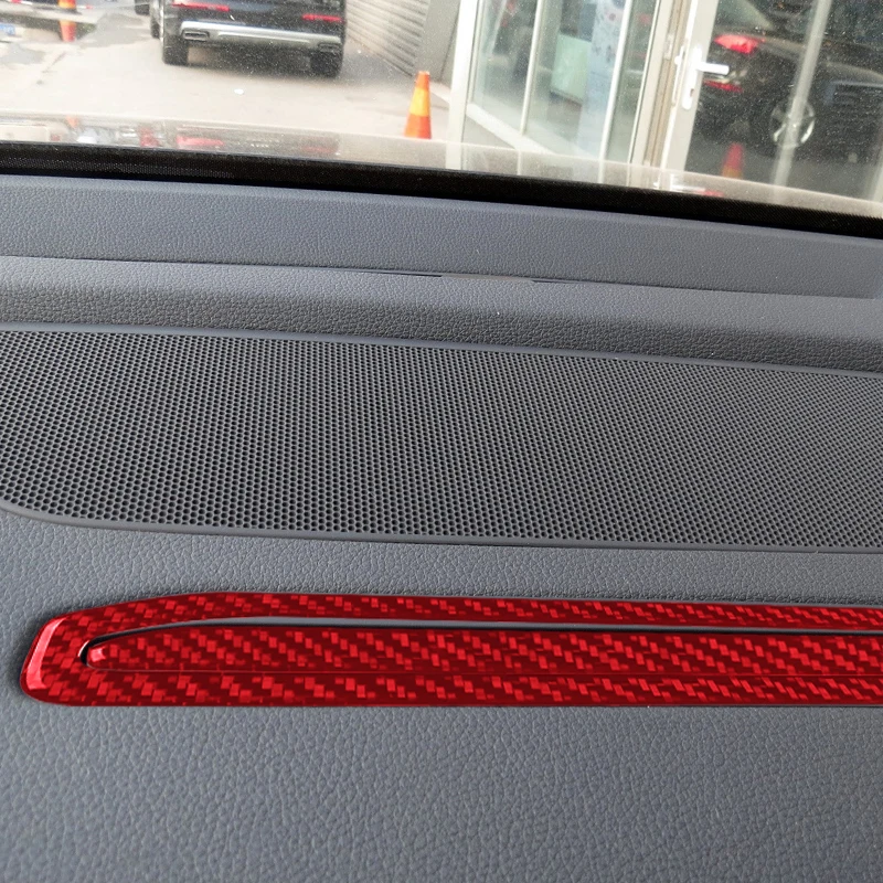 Tira de Panel de marco de navegación elevada de fibra de carbono para Audi Q7, pegatina Interior de coche, 2016-2019