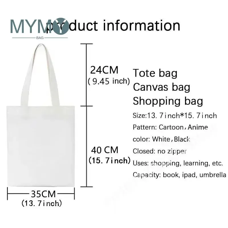 Attack on Titan Shopping Bag Graphic Shoulder Bags Students Girls Anime Printed Casual Totes Female Large Capacity Handbags