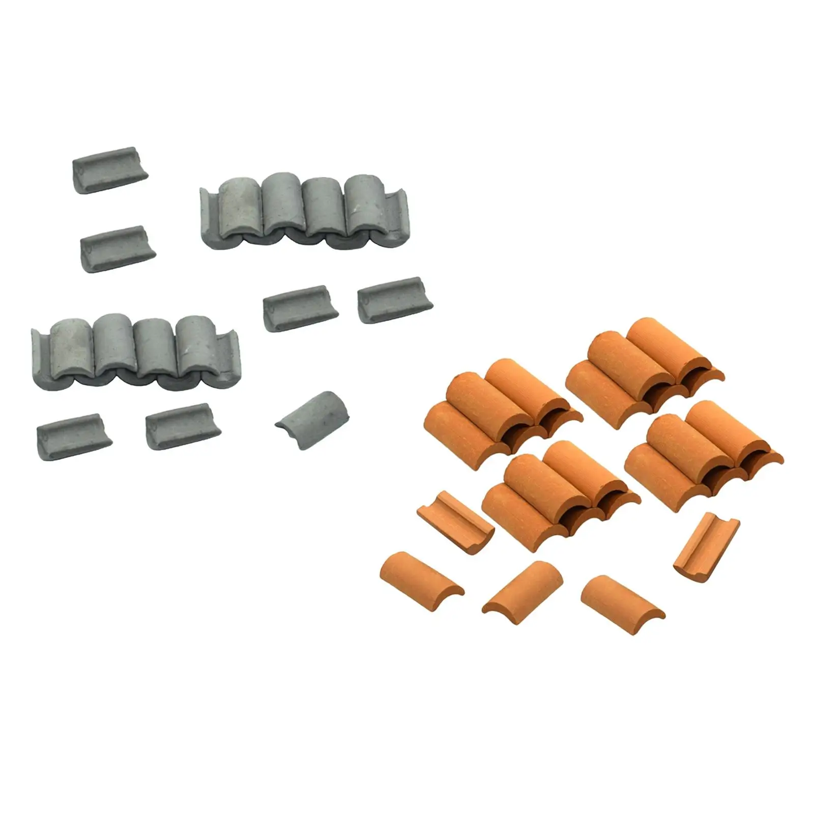 25-teiliges Simulations-Mini-Dachfliesen-Fliesen-Bauset aus Keramik-Ton für die Tischrolle des Puppenhauses