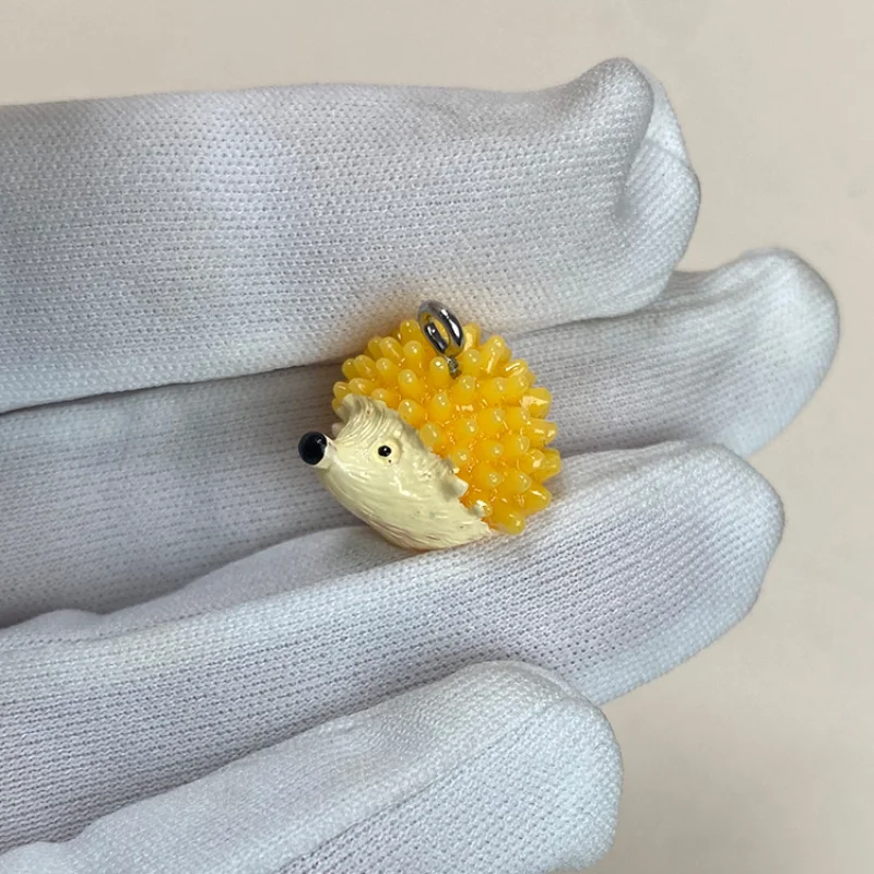 10Pcs Cute Mini Hedgehog Charms Cartoon Animal Resin Pendant For Jewelry Making Diy Bracelet Necklace Earrings Accessories