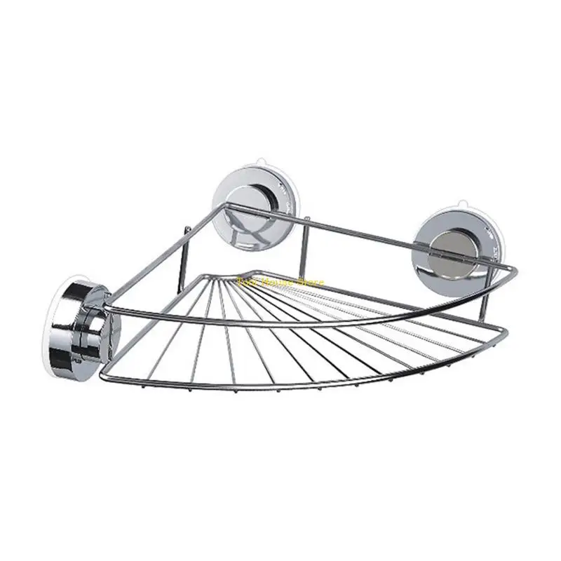 

Stainless Steel Bathroom Shelf With Vacuum Suction Cup Shower Storage