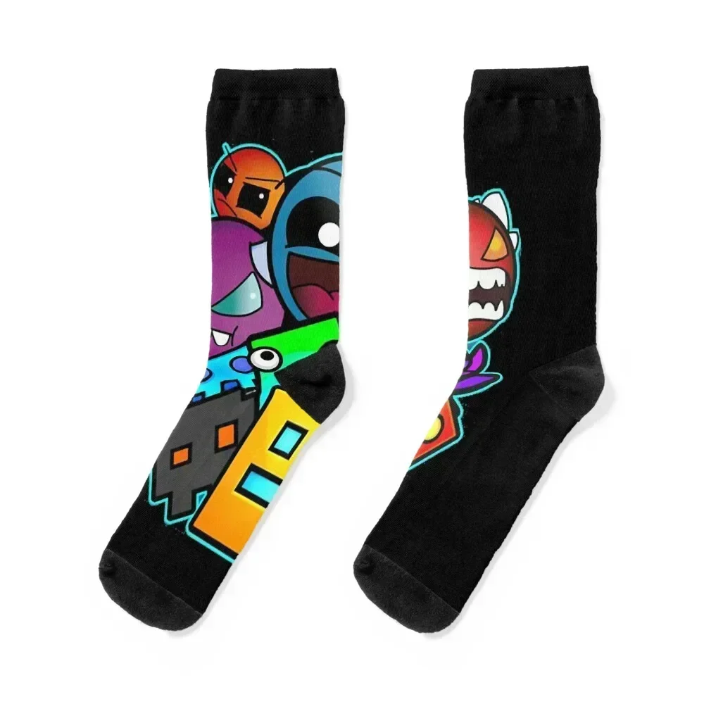 

Geometric Dash Socks new in's designer brand Non-slip New year's Woman Socks Men's Stockings floor anime Socks Male Women's