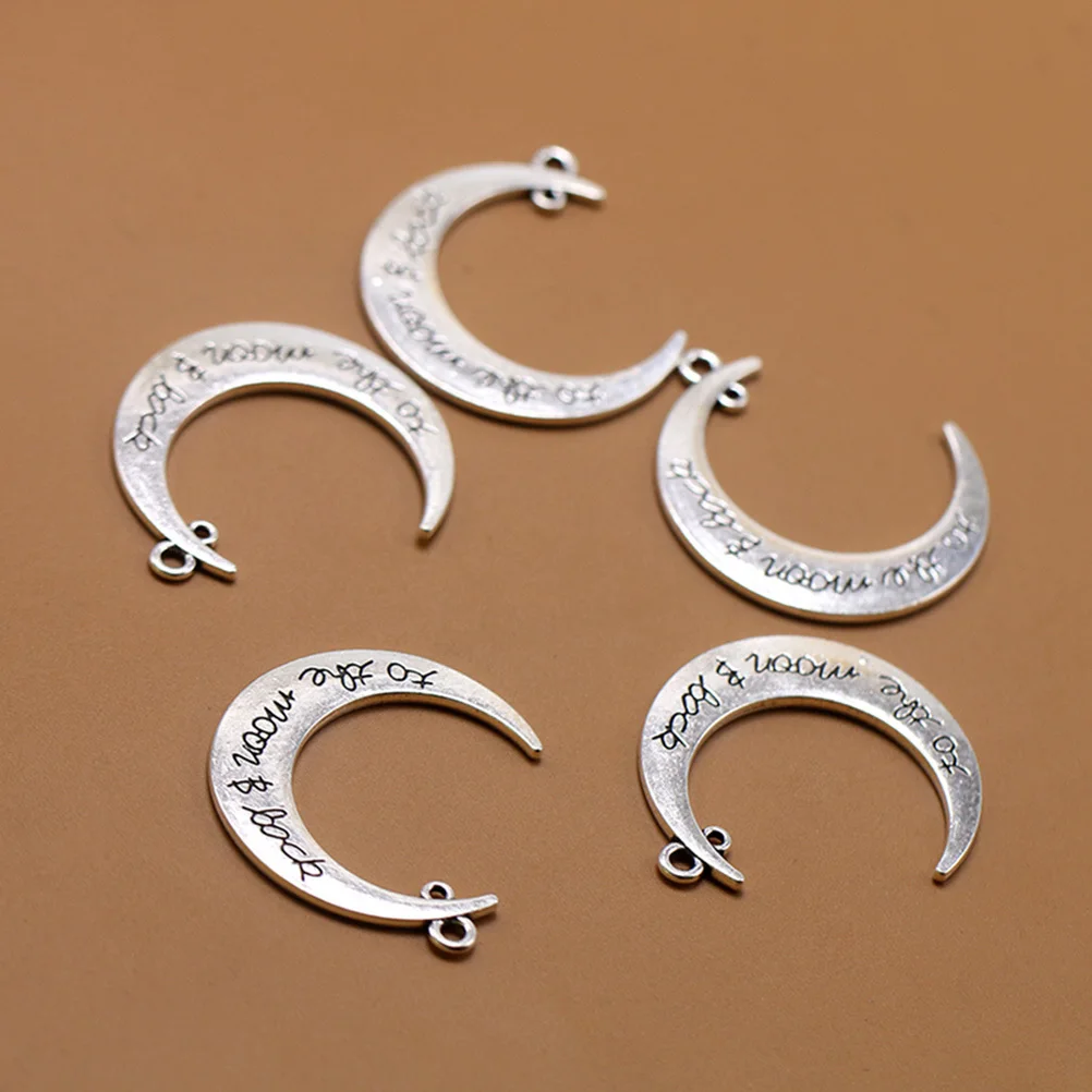 

10Pcs Alloy Moon Pendants DIY Charms for Necklace Bracelet Earrings Jewelry Making Crafts Silver Accessories