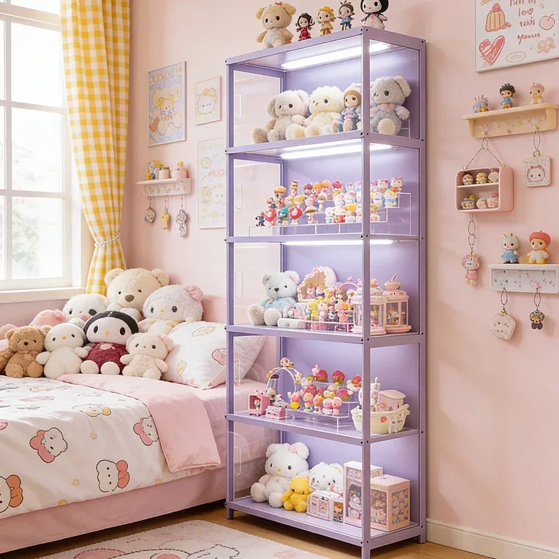 Exquisite Multi-functional Figure Display Cabinet Transparent Pain Cabinet Doll Doll Bag Blind Box Storage Rack
