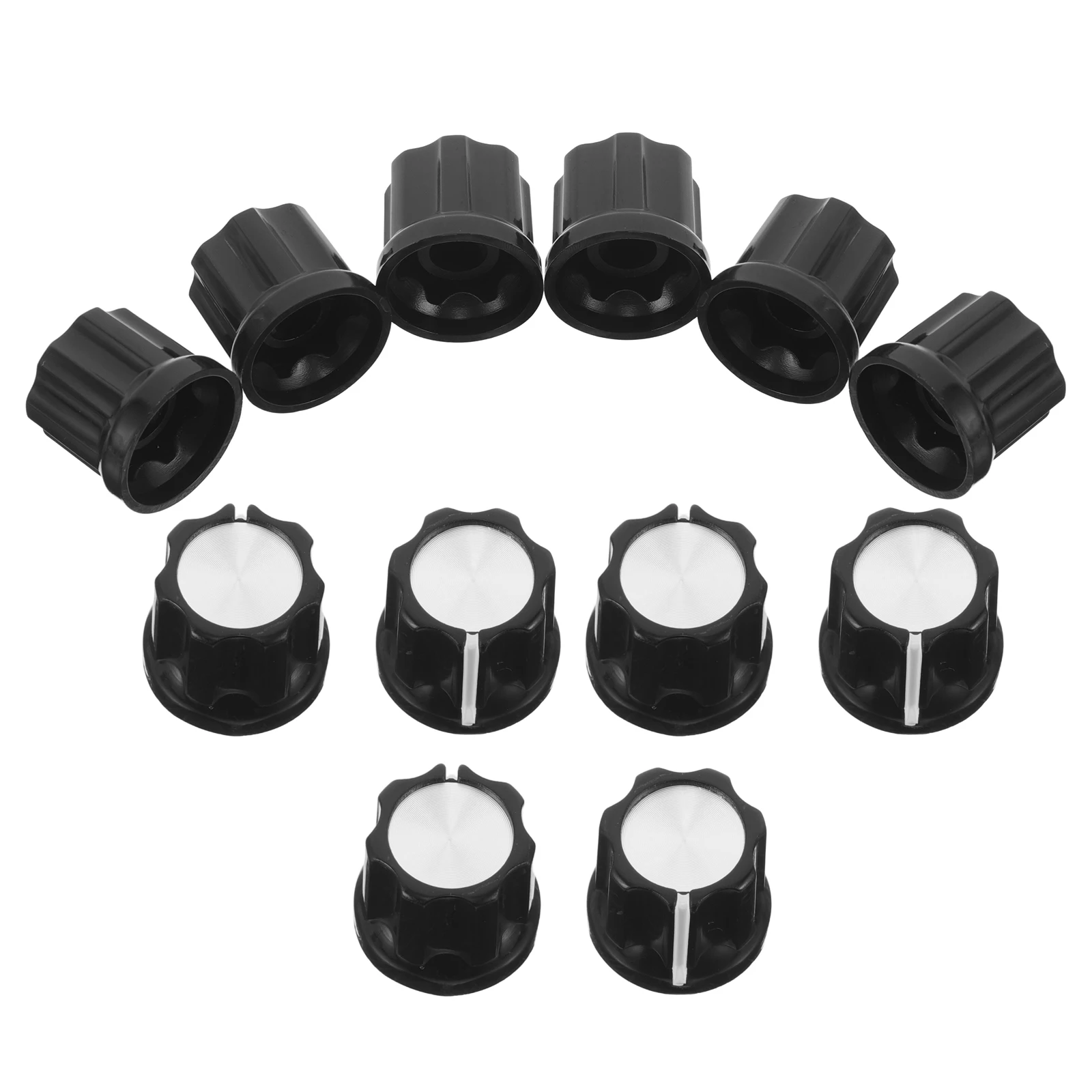 

12 Pcs Potentiometer Electric Guitar Knob Cap Aluminum Skin Tone Volume Control Knobs
