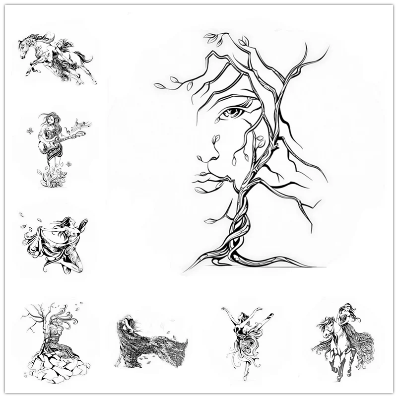 

Album Woman Girl Dance Music Flower Animal Clear Stamps Card Craft No Metal Cutting Dies Halloween 2021 christmas scrapbooking