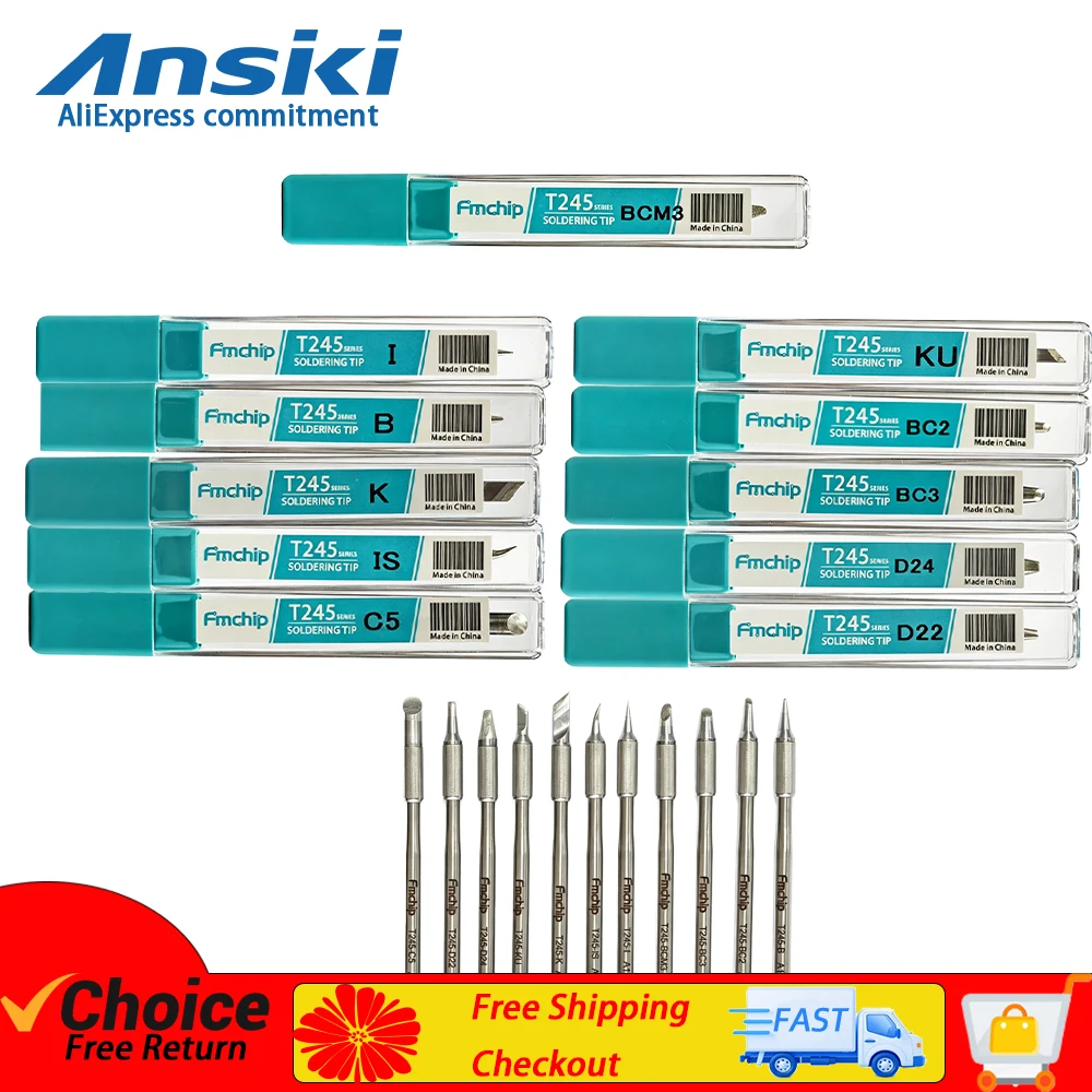 FMCHIP High Quality T245 C245 Soldering Iron Tip  for  T80P T90B HS02A Professional Soldering Station Tool