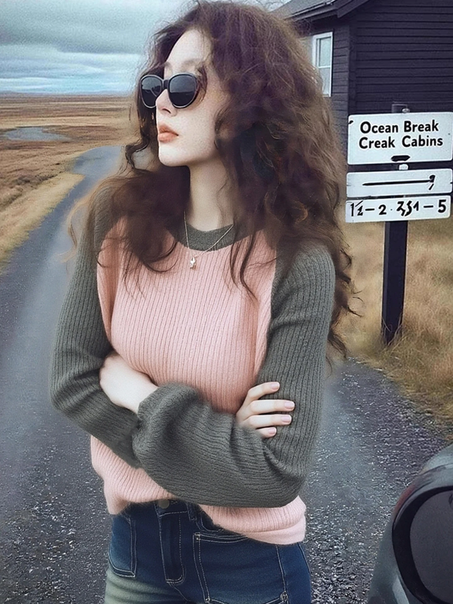 

Trendy Color Blo Long Sve round Ne Knitwear Women's Thiened Winter Faionable Commute Sle Soft Comfortable Sweater