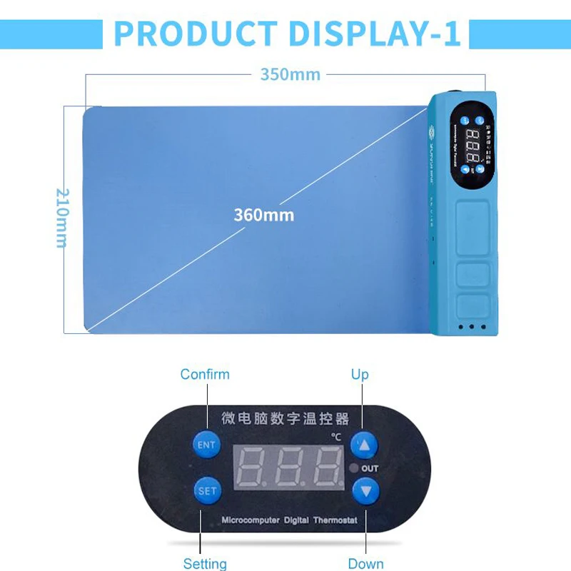 SUNSHINE S-918E LCD niebieski ekran Splitter ogrzewanie etap Separator Pad dla IPhone IPad ekran LCD Separator narzędzie szybki demontaż — zdjęcie 6