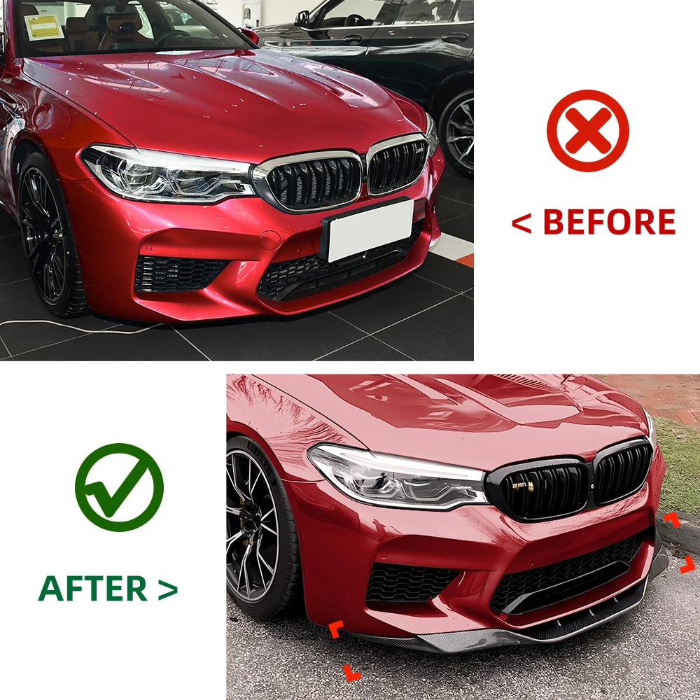 For BMW 5 Series M5 F90 2018-2020 Pre Front Lip Spoiler Bumper Shovel Lower Lip Splitter Modification Car Body Kit Glossy Black