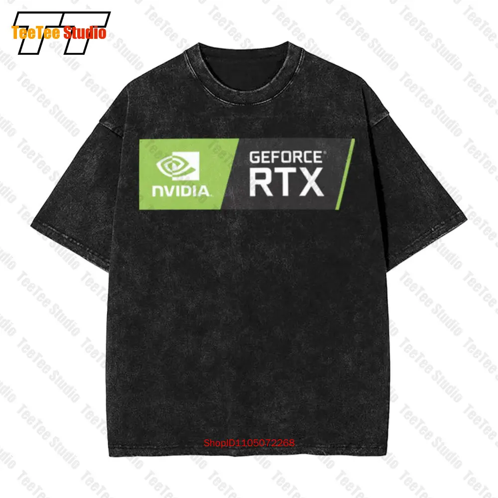 

Официальная винтажная футболка большого размера Nvidia Rtx с логотипом, большая OI1K