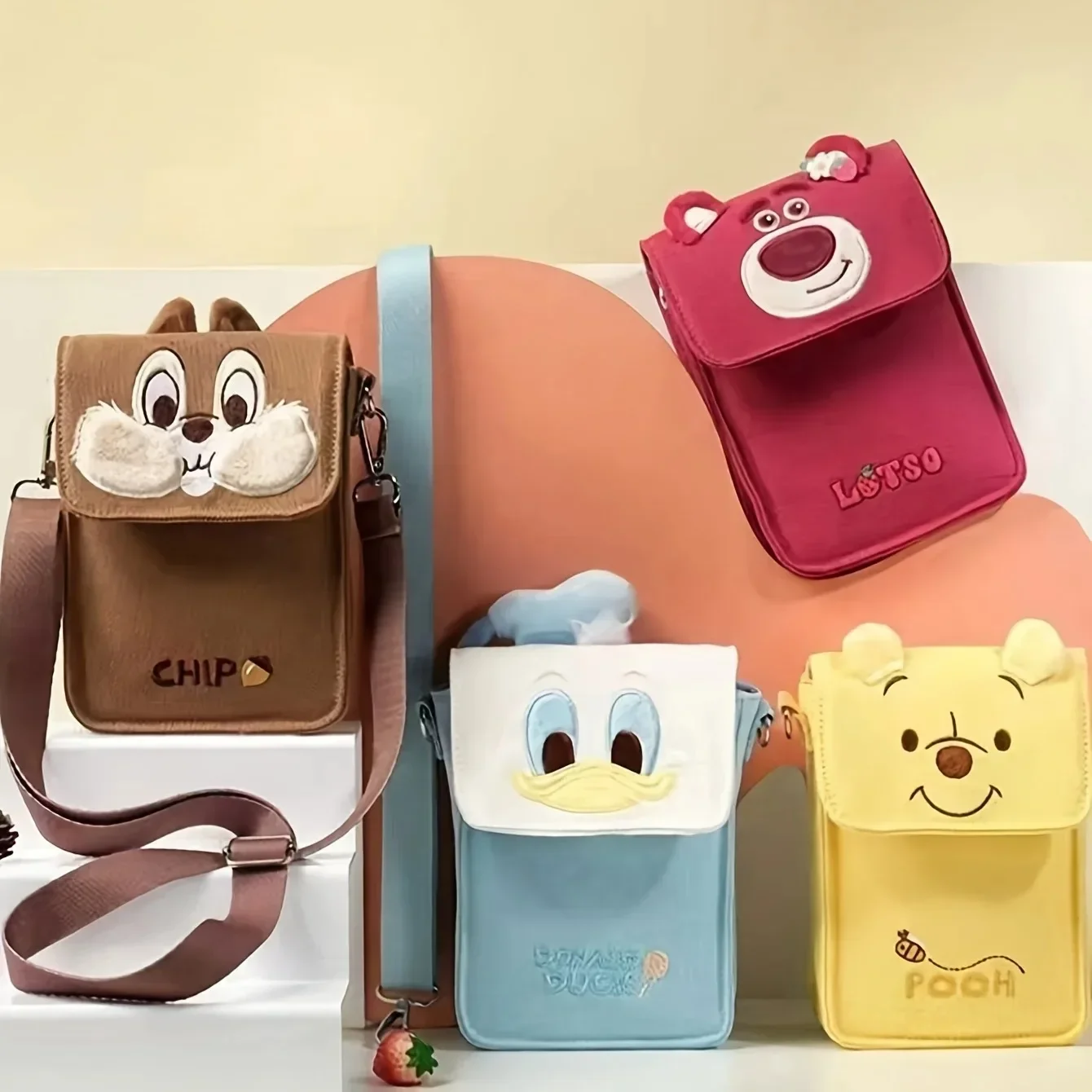 Bandolera plegable de gran capacidad a la moda, oso de fresa, Winnie the Pooh, diario con viajes, Navidad, Acción de Gracias, nacimiento