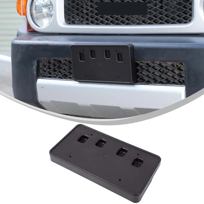 

For Toyota FJ Cruiser 2007-2021 Car Front License Plate Holder ABS Black Car Front License Plate Holder Replacement Parts