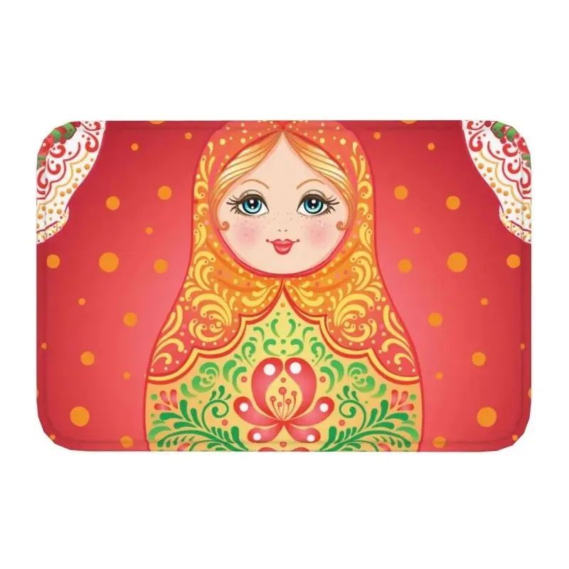 Russian Doll Welcome Door Mat Cartoon Babushka Matryoshka Home Entrance Floor Carpets Anti-slip Washable Bathroom Kitchen Rug