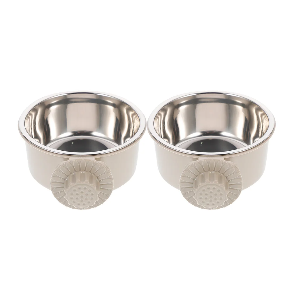 

2Pcs Stainless Steel Hanging Pet Bowls Noise Reduction Easy Install for Small Animals Cat Water Bowl Dog Crate Feeder