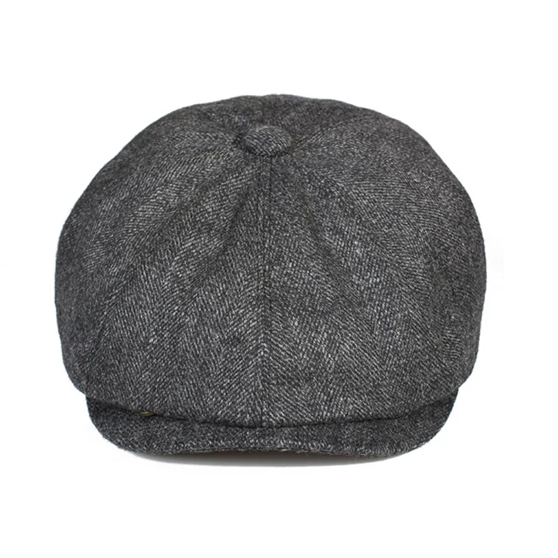 2025 Men Street Bonnet 55% Wool Beret Sheepskin Camel/Grey Male Thin Hats 55-61cm Forward Cap Leisure Duckbill Casquette