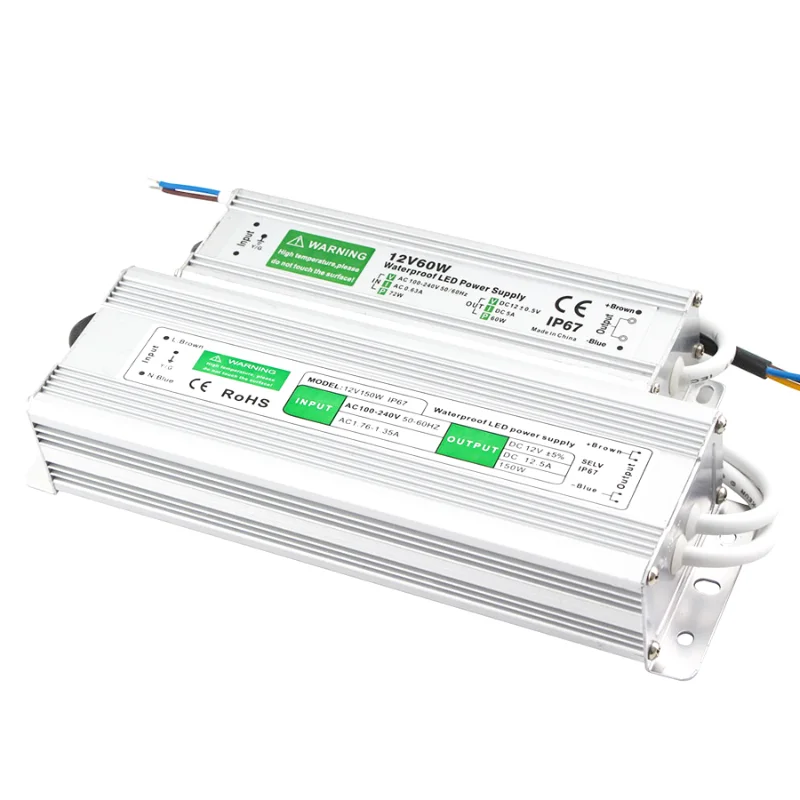 Transformer 110V 220V To 12V 24V Power Supply 20W 30W 50W 80W IP67 Waterproof AC DC 12V 24V Power Supply 12 24 V Volt led Driver