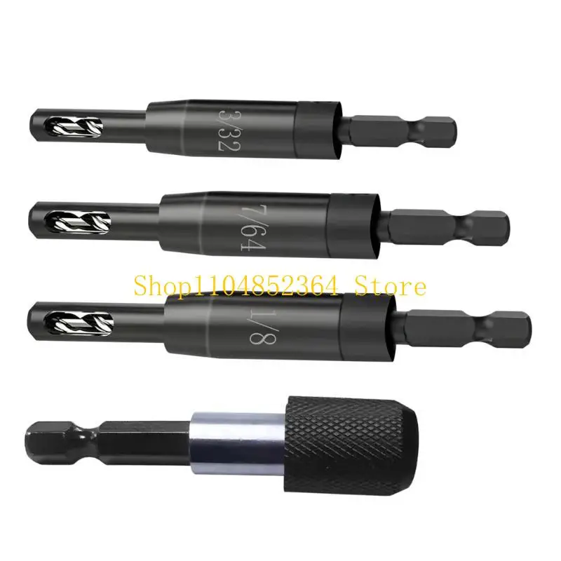 

652F Door Self-centering Hinges Drill, Window Hole Opening Center Drill Bit Hole Puncher Woodworking 3/32", 7/64", 1/8"