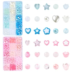 DIY Acrylic Beads Jewelry Making Findings Kits for Pink Blue Necklace and Bracelet DIY Making Accessories Friendship Gift Giving
