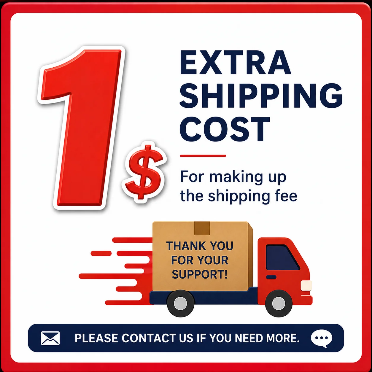 Pay Extra for Your Order Shipping Cost $1