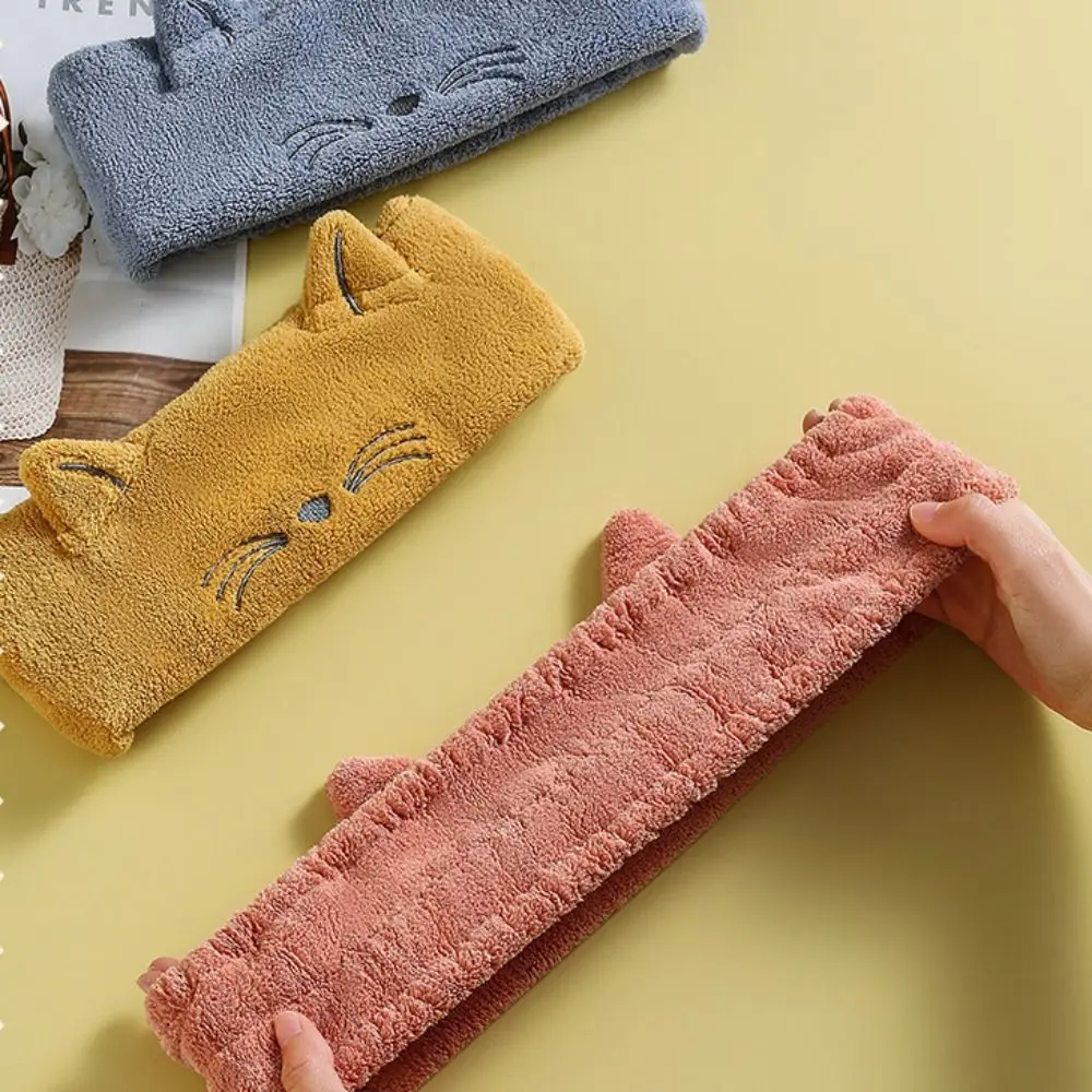 Turban artificiel astique Absorbant pour Femme, Bandeau de Sauna, Lavage du Visage, Sourire, Mignon, Chat, Doux, Accessoires pour Cheveux