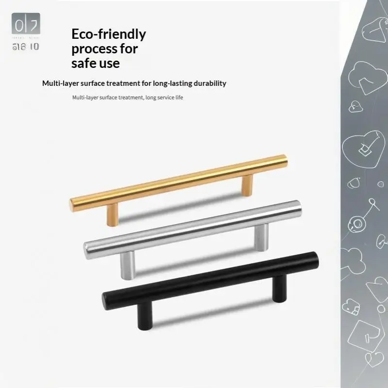 2Pcs Matte Brushed Stainless Steel Kitchen Cabinet Door Knobs Durable Pull Handles for Small Apartment Furniture Renovation