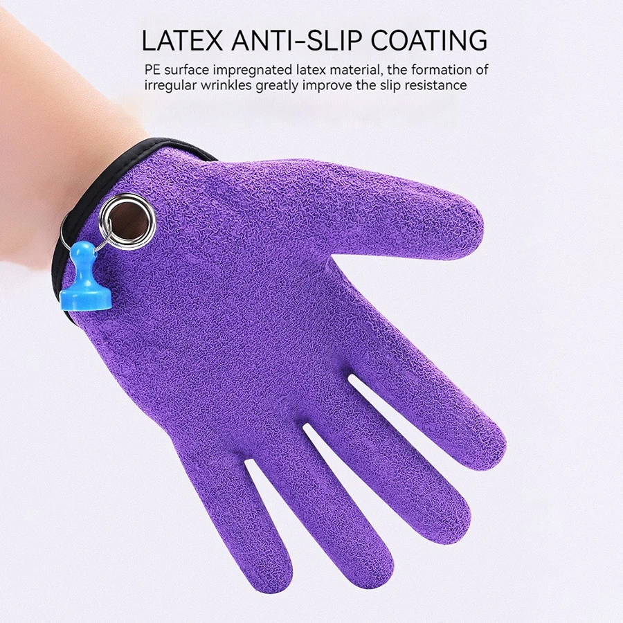 Fishing Gloves Catch Fish Anti-slip Durabl Knit Full Finger Waterproof Work Cutproof Glove Clasp Left Right Apparel Protect Hand