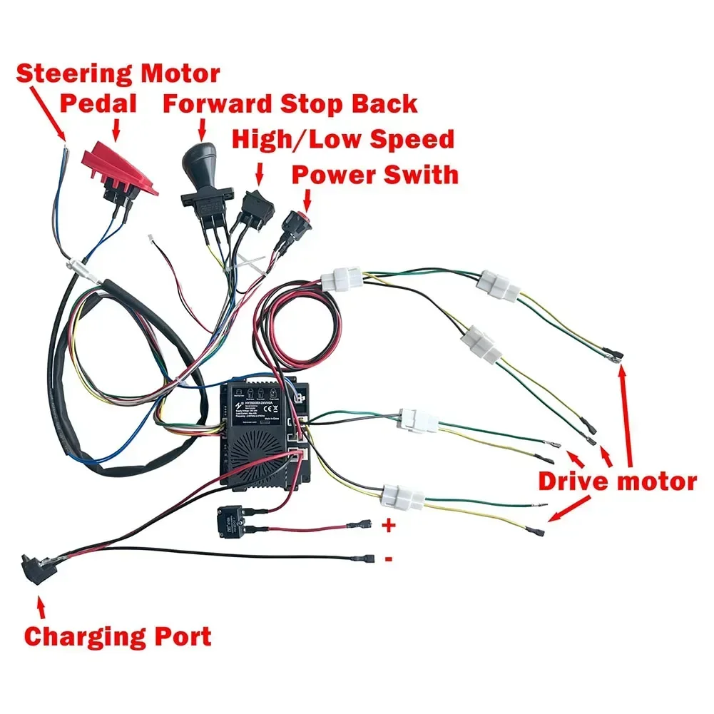 24V DIY Children's Electric Car Modification Kit Wiring Harness Kit With 2.4GHz Switch Control Box Bluetooths Controller Tools