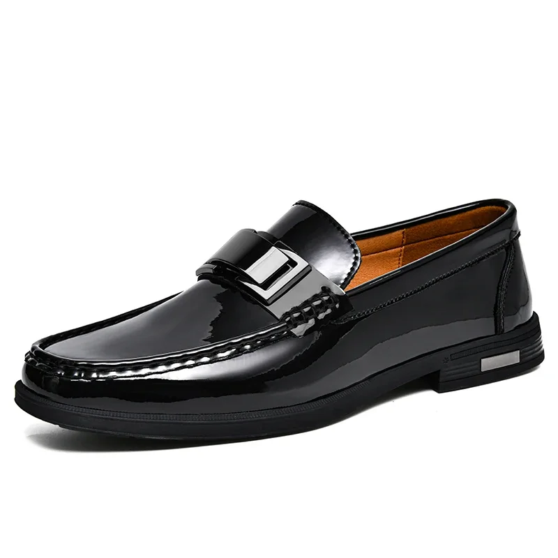 Patent Leather Loafers for Men Fashion Men Casual Shoes Gentleman Loafer Formal Shoes Instappers Heren Big Size 47 48 Platform